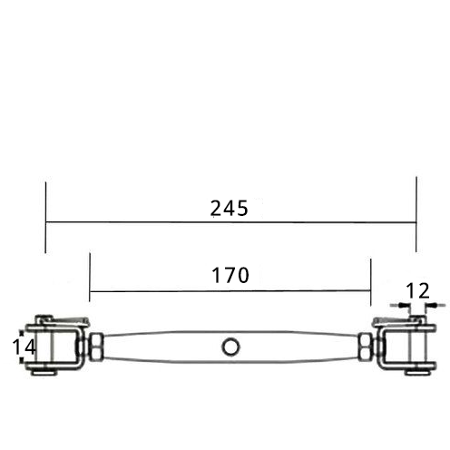 Wantspanner RVS A4 12mm