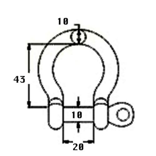 Kmarine Harpsluiting gegalv. 10 mm 1600 kg