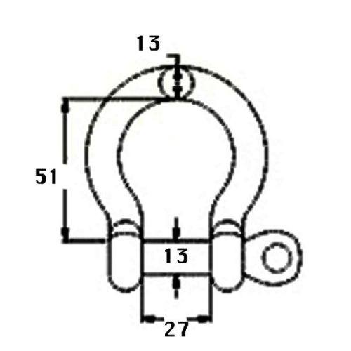 Kmarine Harpsluiting gegalv. 14 mm 3300 kg