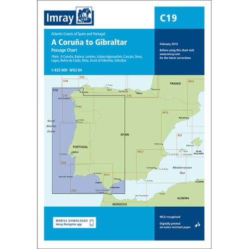 Imray Kaart C19 Cabo Finisterre to Gibraltar