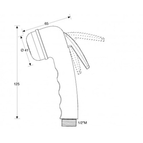 Barka Handdouche los wit 1/2&quot; uitwendig D101