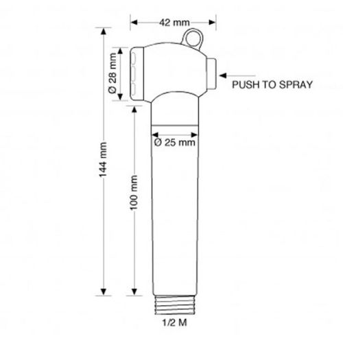 Barka Handdouche los wit 1/2&quot; uitwendig D151