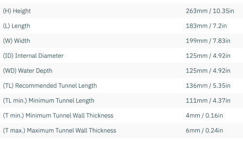 Boegschroef SE30 30kg 12V/125 mm tunnel