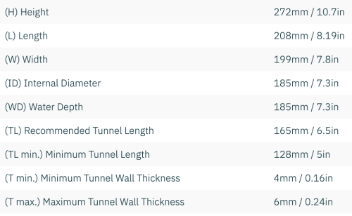 Boegschroef SE60 60kgf 12V 185mm tunnel