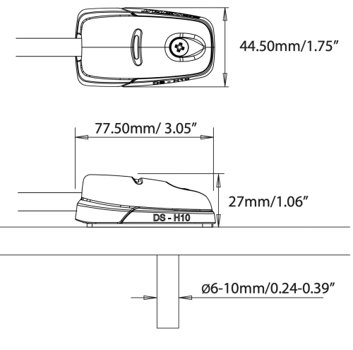 Kabeldoorvoer horizontaal 6-10mm kabel zwart