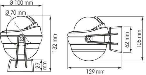 Offshore 75 kompas wit met bracket