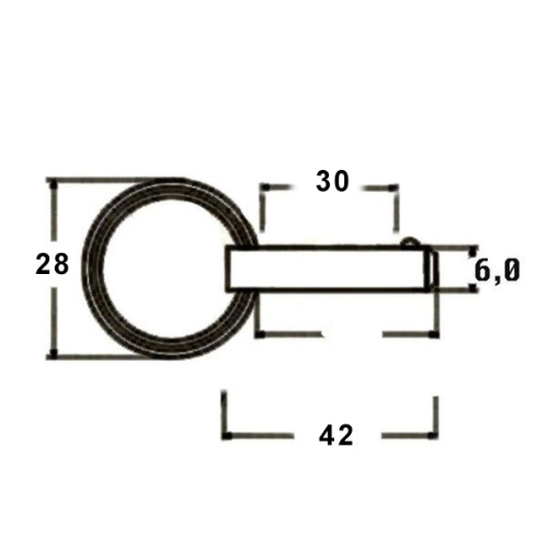 Borgpen met kogelzekering 6 x 40mm