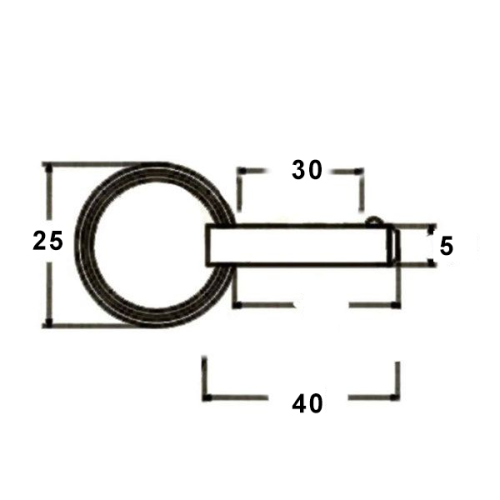 Borgpen met kogelzekering 5 x 40mm