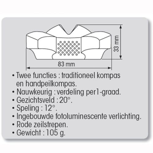 Plastimo Iris 50 handpeilkompas geel