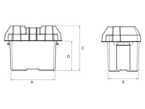 Accubak 390 x 185 x 200 mm inwendig