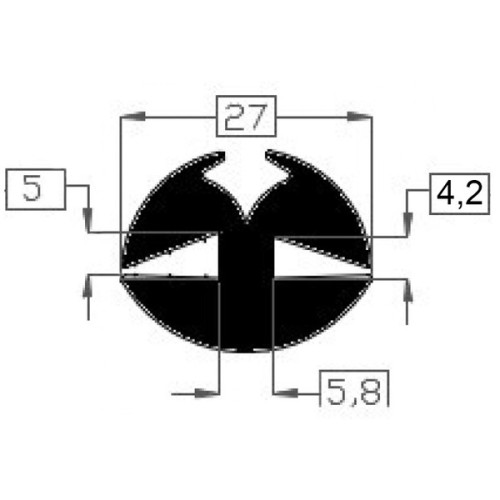 Kmarine Raamrubber zwart 4/5mm 12,5 meter