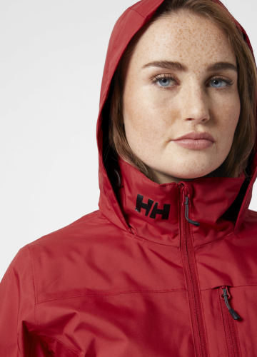 33891 Women Crew Hooded Midlayer Jacket red