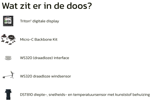 Triton2 draadloos pakket log/diepte/wind