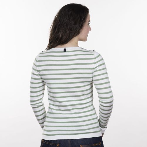 Women Streepshirt Nynke Offwhite/Basil