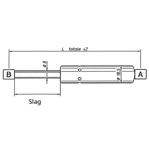 Uflex Gasveer uitzetter zwart 600 mm. 20 kg.