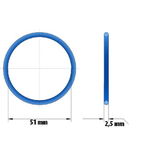 Kmarine O-ring rubber dekdop RVS &quot;diesel&quot; 51 mm