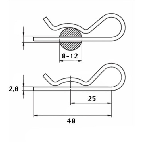 Kmarine Veerborgclip RVS A2 2.0 x 48 mm