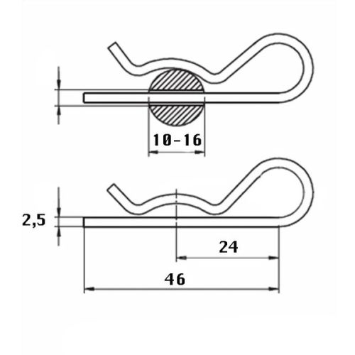 Kmarine Veerborgclip RVS A4 2.5 x 54 mm