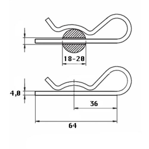 Kmarine Veerborgclip RVS A4 4.0 x 78 mm