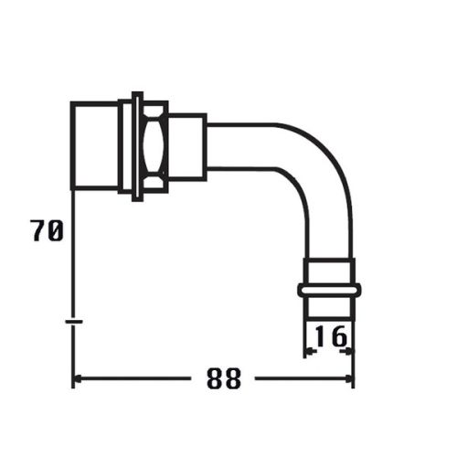 Kmarine Tankontluchter RVS 16 mm gebogen