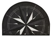 Deurmat kompasroos zwart 50x70cm