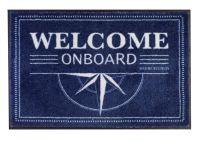 Deurmat Welcome on board blauw 75x75cm