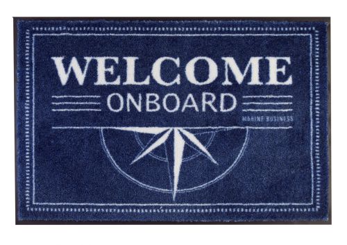 Deurmat Welcome on board blauw 75x75cm