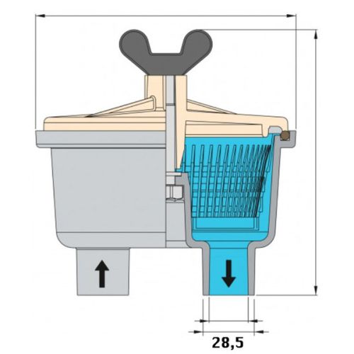 Vetus Koelwaterfilter type 150 28 mm aansluit.