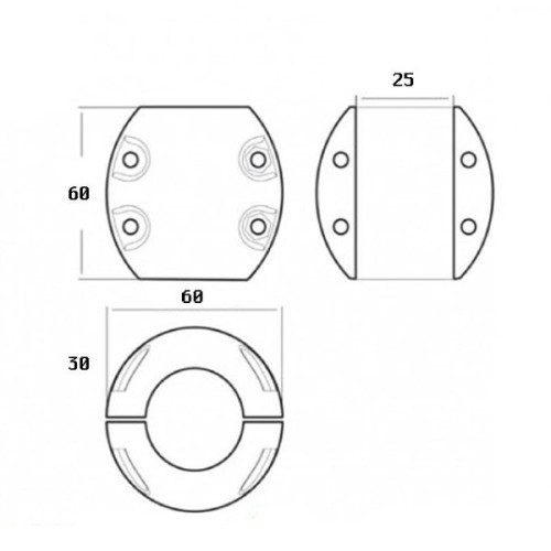 Talamex Asanode zink 25 mm bolmodel