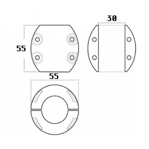 Talamex Asanode zink 30 mm bolmodel