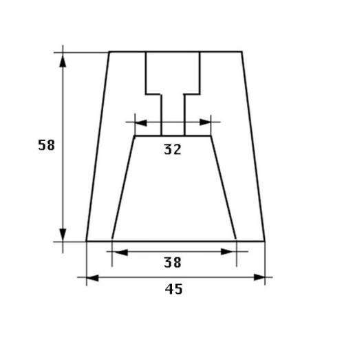 Talamex Asanode zink 35 mm zeskant