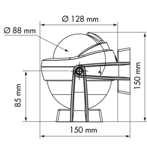 Plastimo Offshore 95 kompas zwart met bracket