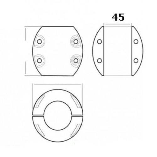 Talamex Asanode zink 45 mm bolmodel