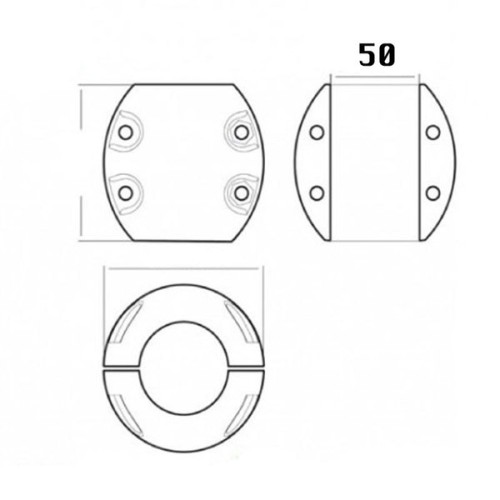 Talamex Asanode zink 50 mm bolmodel