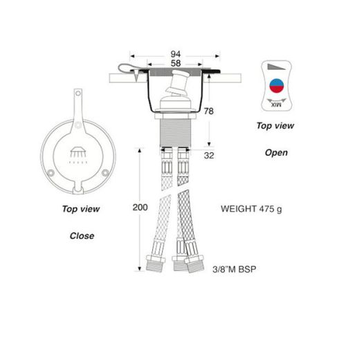 Barka Mengkraan flush inbouw wit 94mm