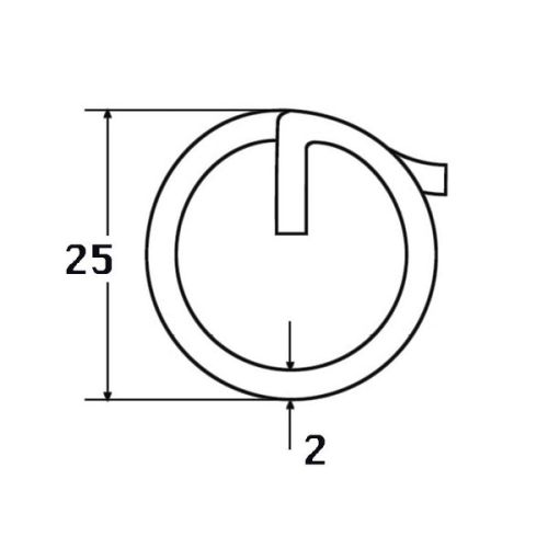 Kmarine Borgring RVS 25 x 2,0 mm