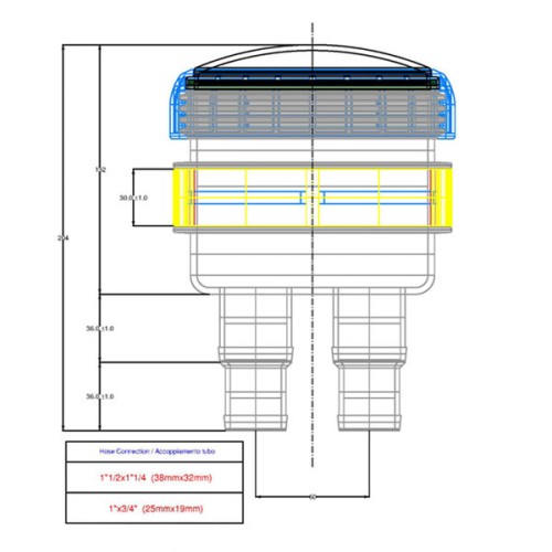 Allpa Koelwaterfilter 300L 32-38mm aansluiting