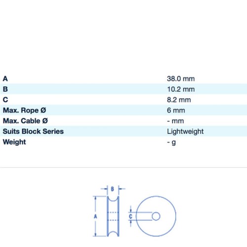 Ronstan Lijn schijf Acetal 38 x 10mm