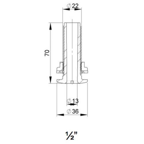 TruDesign Huiddoorvoer 1/2&quot; Composiet