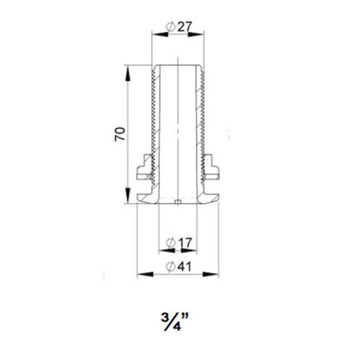 TruDesign Huiddoorvoer 3/4&quot; Composiet