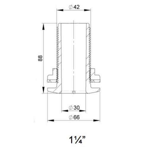 TruDesign Huiddoorvoer 1 1/4&quot; Composiet