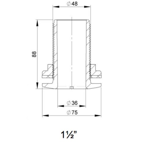 TruDesign Huiddoorvoer 1 1/2&quot; Composiet