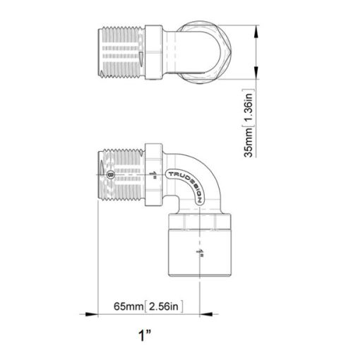 TruDesign Bocht 90 Graden 1&quot; binnen/buiten BSP