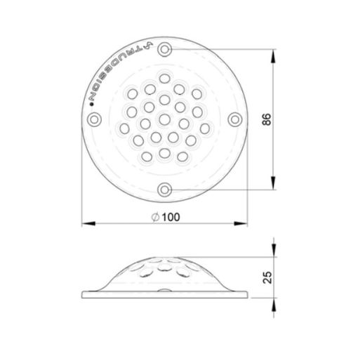 TruDesign Inlaatrooster rond 1 1/4&quot; Wit composiet