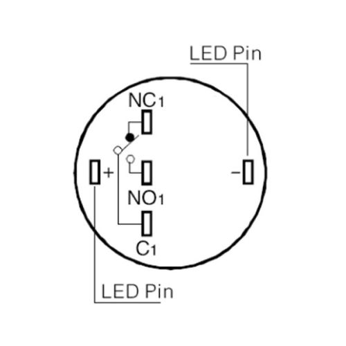 Allpa Drukschakelaar RVS 12V 3A Rood Ring LED