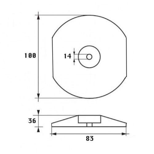 MG Duff Bladanode alum dia 100 mm 0,5 kg AD56