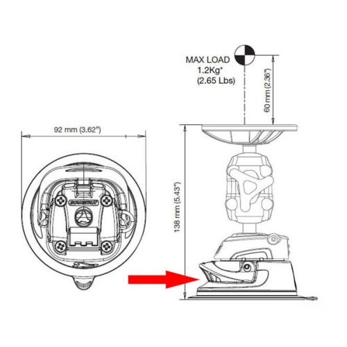 Scanstrut ROKK Mini Basis zuignap bevestiging