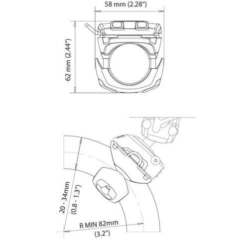 Scanstrut ROKK Mini Basis buismontage 19-34mm