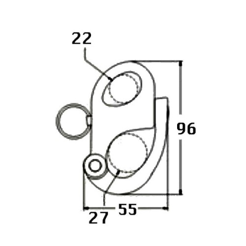 Kmarine Snapshackle vast oog RVS A4 96mm 3800kg