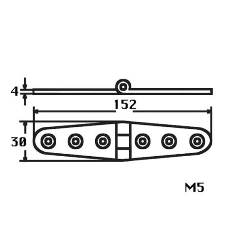 Kmarine Scharnier RVS A4 152x30x4,5mm